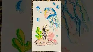 Watch this jellyfish float to life with markers & pen! 🪼✨ Underwater vibes! #shorts #art #jellyfish