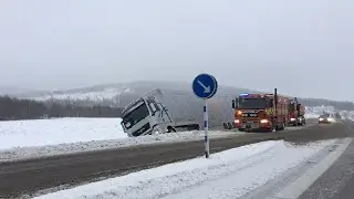 #426  Winter Road Truck Driving in Sweden 