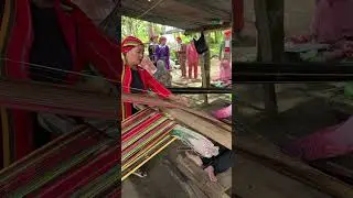 Yakan village in Lamitan City doing traditional cloth weaving