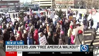 Hundreds join ‘Free America Walkout’ protests across Connecticut