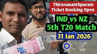 Thiruvananathapuram Ticket Booking Open India vs Newzealand 5th T20 Match 2026