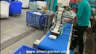 Automatische Versandbox Verpackung Versandkosten Bill Top Kennzeichnungsmaschine Labeler Video