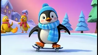 Baby Penguin Goes Skating | Funny and Fun Kids Nursery Rhyme Animation