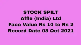 Affle India Ltd Stock spilt information