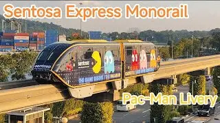 [SMRT Strides][Pac-Man Livery] Hitachi Small-type Monorail [Yellow] - Arriving and Leaving Vivocity