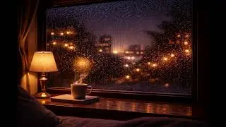 Frame TV Rainy Night Through the Window | Cozy Bedroom Ambience (2 Hours)