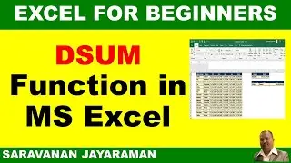 DSUM Function in Excel | How to  use DSUM | #excel