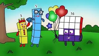 Numberblocks 16 Shows Off His New Balloon - Numberblocks Fanmade Coloring Story