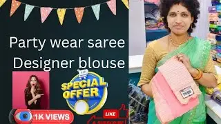 #trending party wear saree jimmichu sarees space silksaree#7799323273  #karthanawork#blouseworkviral