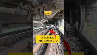 3 Line complicated track switch 😵😫 #trackswitch #shortsfeed #railfanning #train #trainwheels
