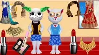 Two talking billi makeup, lipstick 💄 funny hindi comedy video #talkingtom #billu