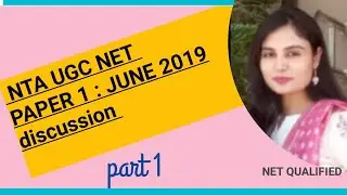 NTA UGC NET NET |PAPER 1 |JUNE 2019| PART 1 |SEEMA DESWAL