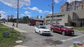 Mississauga Fire Car 106 & Aerial 101 Responding