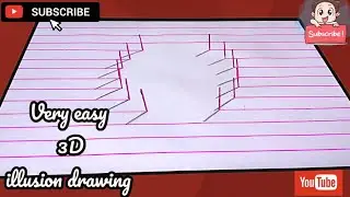 Easy 3D illusion drawing on paper step by step guide #art