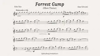 Alto Sax Playalong - Forrest Gump main theme (Alan Silvestri) Sheet music with accompaniment