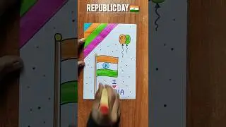 Happy Republic Day 🇮🇳 / Republic Day Card Making / Republic Day Drawing #shorts