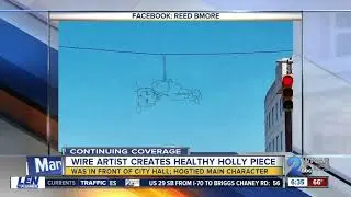 Wire artists creates Health Holly piece