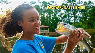 Fishing My Girlfriend&rsquo;s BACKYARD POND for the FIRST TIME!! (Surprise Catch)