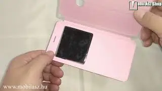 Notesz tok - R&Oacute;ZSASZ&Iacute;N - oldalra ny&iacute;l&oacute;, ablakos - HUAWEI P8 Lite (2017) (85877)
