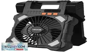 VEVOR 20000mAh Rechargeable Solar Fan with LED Lantern 8 inch Portable Fan