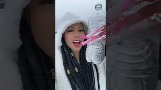 Drinking glacier water in Alaska