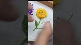 Fly Leaf Stitch & Stem Rose Stitch 🧵🪡 #stemstitch #flyleafstitch #frenchknot 