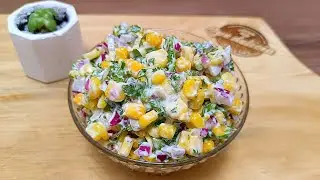 🥗The most delicious sweet corn salad. Try it! 🌽😋