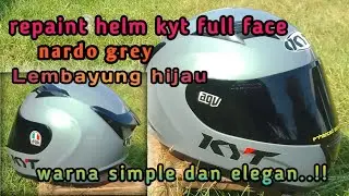 REPAINT HELM KYT FULL FACE WARNA NARDO GREY LRMBAYUNG HIJAU // pearl green