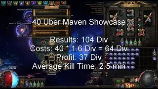 Poe 3.22: 40x Uber Maven Loot breakdown - Armour Stacker Juggernaut Bosskiller with Mirror Gear