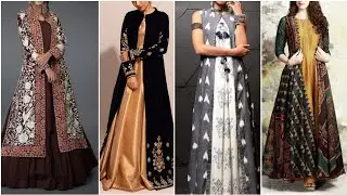 Beautiful kurti and gown with long jacket designs #2022 #longjackets #jacketstylekurti #kurtidesign