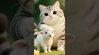 Cat and Lamb | A Heartwarming Moment of Friendship #cuteanimals #catlove #lamb  #entertaininganimals