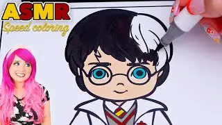 ASMR Speed Coloring Cute Harry Potter (ASMR Coloring Sounds & No Talking)