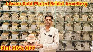 Flat 50% OFF || CZ 1 Gram gold Polish Bridal Jewellery New Designer Felixbile Chowkar Necklace Sets