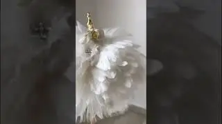 making a custom first communion dress with a feather cape #shorts