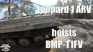 Battlefield Engineering: Leopard 1 ARV Hoists BMP-1 IFV - On Board Cameras POV Mix