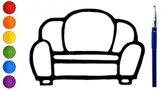 Sofa Drawing, Painting and Coloring for kids and toddlers | Draw Sofa #sofa #sofadesign #drawing