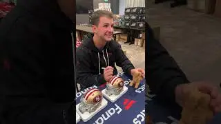 We almost got away with it 🤭 #sports #nfl #signings #WillTheySign #autograph #brockpurdy #49ers