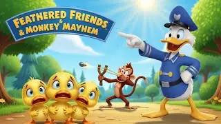 DUCKLINGS IN DANGER 🦆 | NAUGHTY MONKEY MISCHIEF 🐒 | CUTE CARTOON STORY