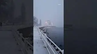 Cazinoul Constanța Romania 🇷🇴 sub zăpadă: Poveste de iarnă la Marea Neagră ❄️✨ #shorts #snow