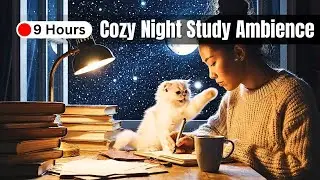 Midnight Writing with a Kitten | Cozy Night Study Ambience | Live
