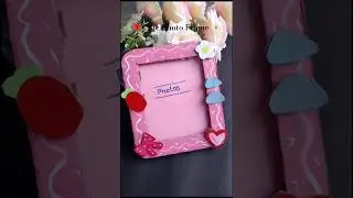 Easiest Photo Frame 🩰 Cardboard Craft ideas 💡 #viralvideo #diy #cardboardcraft #bestoutofwaste