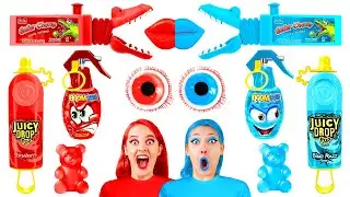 Desaf&iacute;o de Comida Roja vs Comida Azul | Desaf&iacute;os Divertidos por RaPaPa Challenge