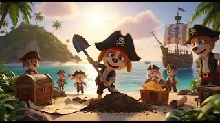 Pirate Paws and the Treasure Hunt | Fun Pirate Adventure Song for Kids | Nursery Rhymes for Children