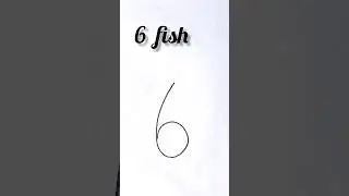 How to draw fish  🐟 with number 6 #shorts #trending #fish #ytshorts #shortfeed #viralvideo #art