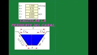 CALCULAR LA PENDIENTE DE UN CANAL TRAPEZOIDAL
