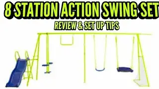 SWING SET REVIEW [tips on how to assemble] - 8 Station Action Swing Set