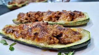 🆘 Идея для обеда: кабачки, фаршированные мясным фаршем