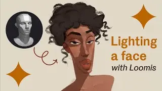 Lighting a face in Procreate with a head model app #shorts