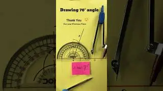 Drawing 70 degree angle | construction of 70 degree with compass #geometry #shorts