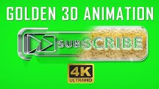 TOP Animated Youtube Golden Subscribe Button - Green Screen Overlay 4K